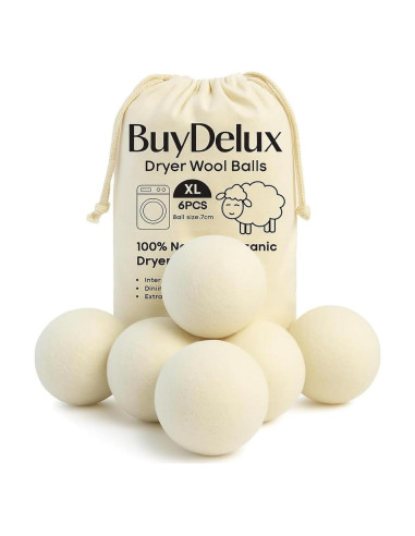 Bolas de Secado de Lana BuyDelux - 6 Paquete XL 7cm Ecológicas