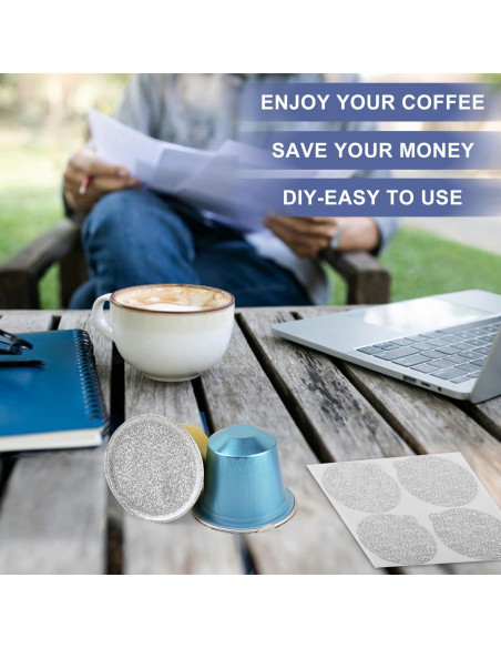 200 Tapas de Aluminio 37mm CUALFEC para Cápsulas Nespresso