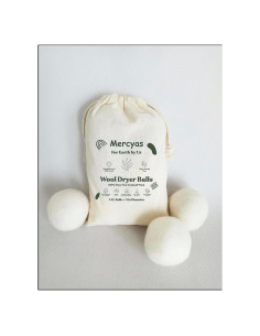 Bolas de Secadora de Lana Mercyas, Paquete de 6, Ecológicas