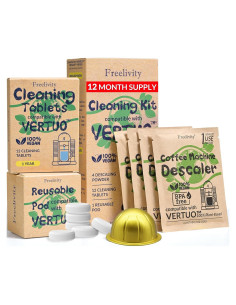Kit de limpieza y descalcificación Freelivity para Nespresso Vertuo - Suministro 1 año