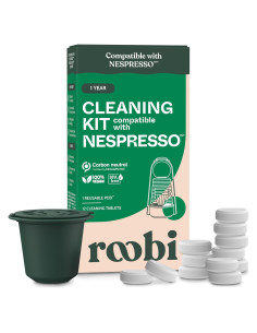 Cápsulas de limpieza Roobi para Nespresso - 12 tabletas + 1 reutilizable