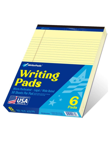 Bloc de Notas Legales WritePads Amarillo 21.6x27.9cm Paquete de 6