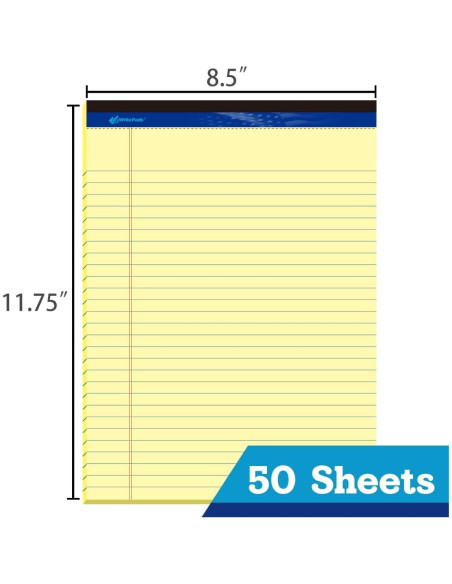 Bloc de Notas Legales WritePads Amarillo 21.6x27.9cm Paquete de 6