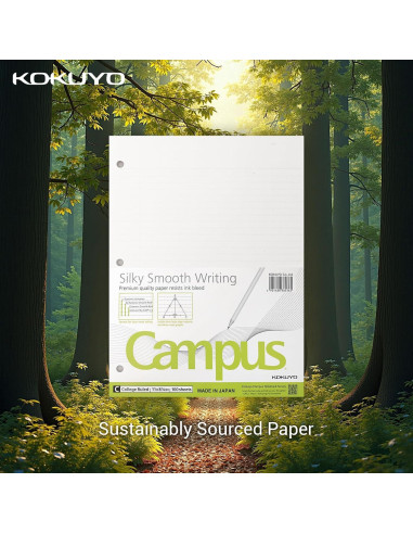 Papel suelto Kokuyo Campus 100 hojas 21x28 cm rayado