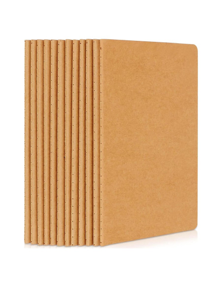 Cuadernos en Blanco EUSOAR A5 Kraft 12pcs 60 Páginas
