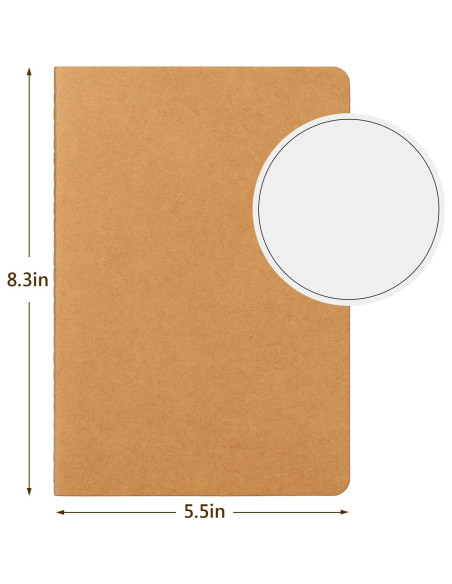 Cuadernos en Blanco EUSOAR A5 Kraft 12pcs 60 Páginas
