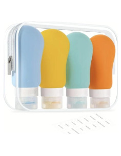 Juego de Botellas de Silicona para Viaje 4 Unidades - A prueba de Fugas