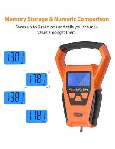 Balanza de Pesca Digital Dr.meter IPX7 50kg con Cinta y Accesorios