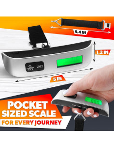 Báscula de Equipaje Portátil V TOWER 50kg Digital con Gancho 2