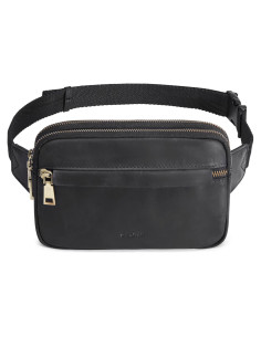 Riñonera de Cuero Genuino S-ZONE con Bloqueo RFID - 22x3.5x15cm