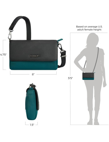 Bolso Cruzado Anti-Robo Travelon Addison Verde Pino