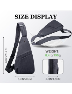 Bolsa Bandolera Antirrobo Ligera Gris Oscuro para Viajes 2