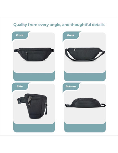 Riñonera Urbana Antirrobo Travelon Negra 29.2x12.7cm