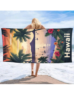 Toalla de Playa OHTMTHO XL Secado Rápido 91.44x182.88cm Floral 2