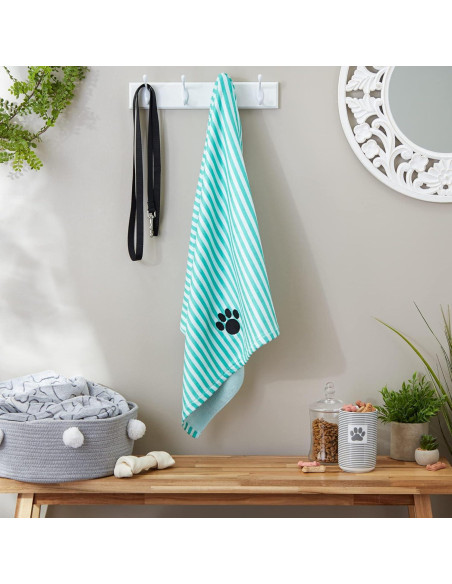 Toalla para Mascotas Bone Dry Microfibra 104x60 cm Aqua Rayas