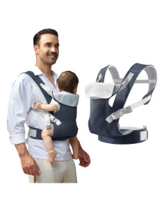 Portabebés Ergonómico IULONEE Azul Marino Ajustable 15kg