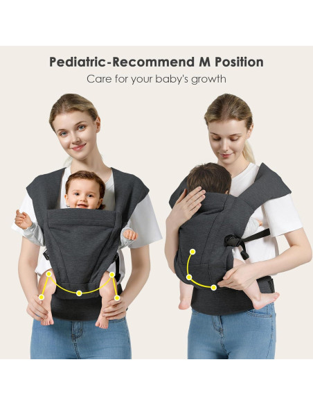 Portabebés ergonómico Misswisdom gris oscuro 3.2-13.6 kg