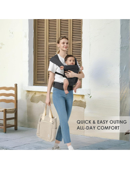 Portabebés ergonómico Misswisdom gris oscuro 3.2-13.6 kg