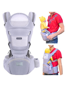 Transportador de Bebé Travel Buddy 4-en-1 Gris | Ergonómico y Ajustable