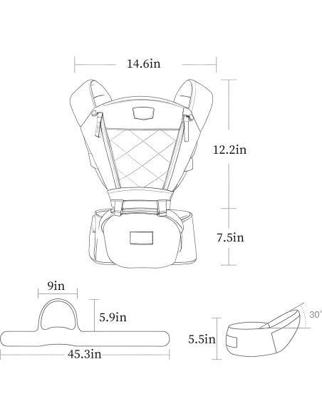 Portabebés ajustable 6 en 1 Rosa para 0-36 meses