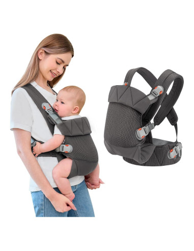 Portabebés Ergonómico IULONEE Gris Oscuro 3.2-20.4 kg