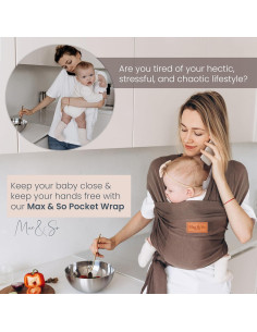 Fular Portabebés Algodón Premium Max&so Gris Tierra 3.6-15.9 kg 2