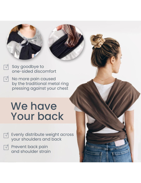 Fular Portabebés Algodón Premium Max&so Gris Tierra 3.6-15.9 kg