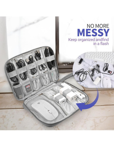 Organizador de Cables ElevateTech Portátil Impermeable 24x17 cm