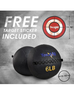 Pelota de Pared Yes4All 2.72 kg de Cuero Suave para Ejercicio 2