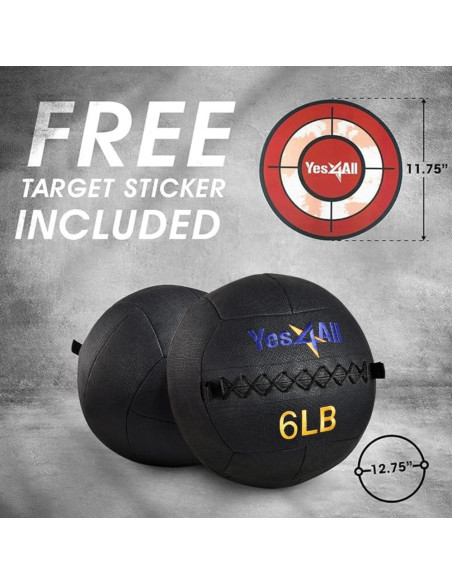 Pelota de Pared Yes4All 2.72 kg de Cuero Suave para Ejercicio