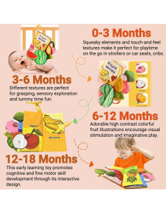 Libro de Tela Suave Crinkle para Bebés 0-12 Meses - Chochumy 2