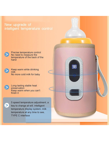 Calentador de Botellas de Leche para Bebés HEEPDD USB 5 Temperaturas