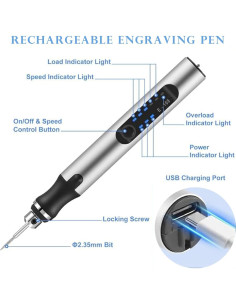 Bolígrafo de Grabado Eléctrico JANGKLIFE Mini Inalámbrico 3 Velocidades 2