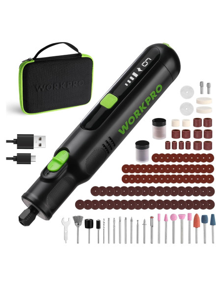 Herramienta Rotativa Inalámbrica WORKPRO 8V con 117 Accesorios