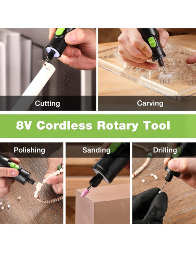 Herramienta Rotativa Inalámbrica WORKPRO 8V con 117 Accesorios