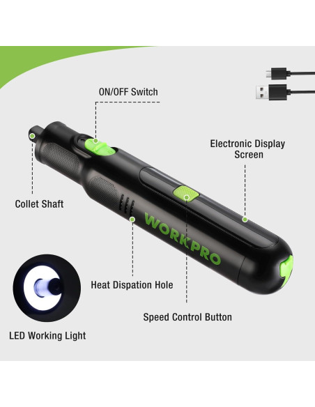 Herramienta Rotativa Inalámbrica WORKPRO 8V con 117 Accesorios