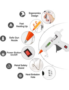 Kit de Pistola de Pegamento Caliente Abella Creations 20W con 30 Barras 2