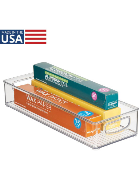 Contenedor Apilable de Plástico iDesign 40.6x15.2 cm Transparente