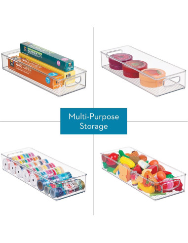 Contenedor Apilable de Plástico iDesign 40.6x15.2 cm Transparente