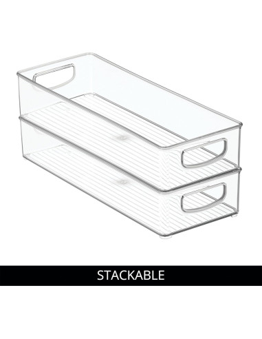 Contenedor Apilable de Plástico iDesign 40.6x15.2 cm Transparente