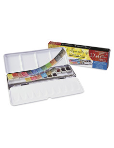 Acuarelas Sennelier Set 12 + 6 Gratis en Caja de Metal