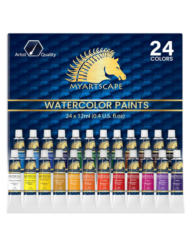 Juego de Pinturas Acuareladas MyArtscape 24 x 12ml - Colores Vibrantes
