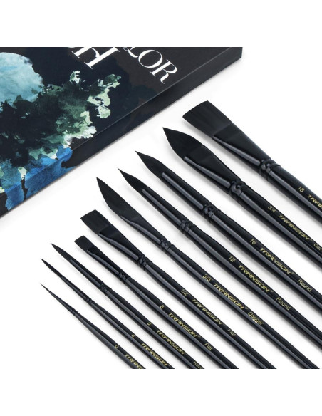 Set de 10 Pinceles de Acuarela Transon Profesionales