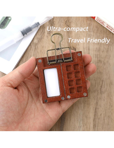 Juego de Acuarelas Portátil Dingshengjie WC01 - 12 Pinturas y Paleta