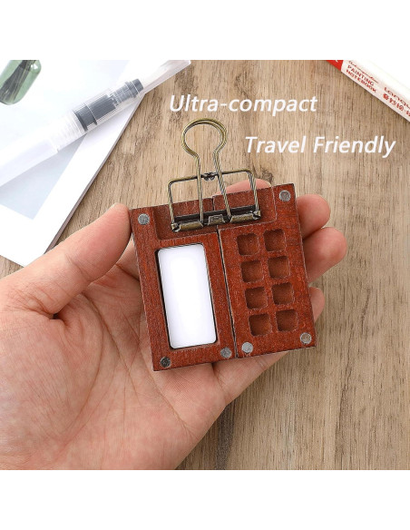 Juego de Acuarelas Portátil Dingshengjie WC01 - 12 Pinturas y Paleta