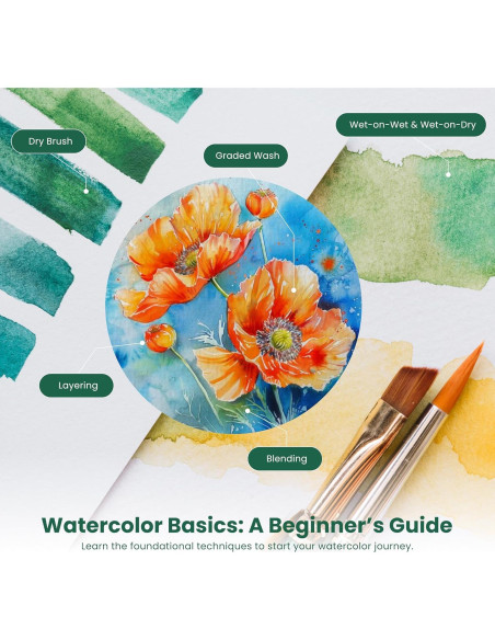 Juego de Pinturas Acuareladas MyArtscape 24 x 12ml - Colores Vibrantes