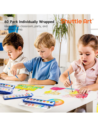 Conjunto de Pintura Acuarela Shuttle Art 60 Paquetes 8 Colores