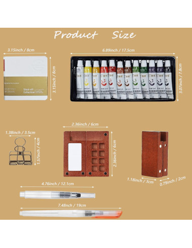 Juego de Acuarelas Portátil Dingshengjie WC01 - 12 Pinturas y Paleta
