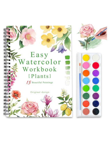 Set de Acuarela Terself con 16 Colores y 15 Hojas de Papel