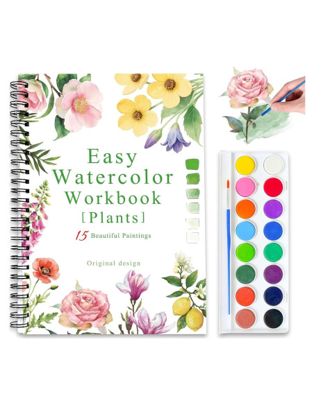 Set de Acuarela Terself con 16 Colores y 15 Hojas de Papel